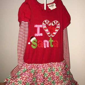 New, I heart Santa Christmas dress with leggings
